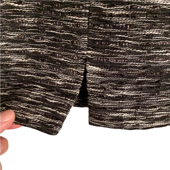 VINTAGE ESCADA Women’s Size 6 - 8 Textured Pencil Skirt Black White Open Weave - Picture 5 of 7